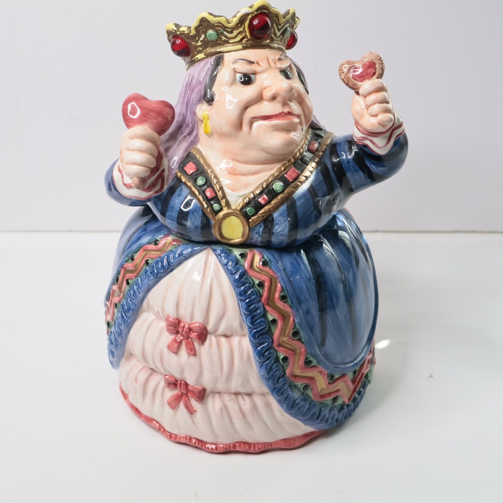 Vintage 1992 Fitz & Floyd Disney Alice In Wonderland Queen Of Hearts Cookie Jar